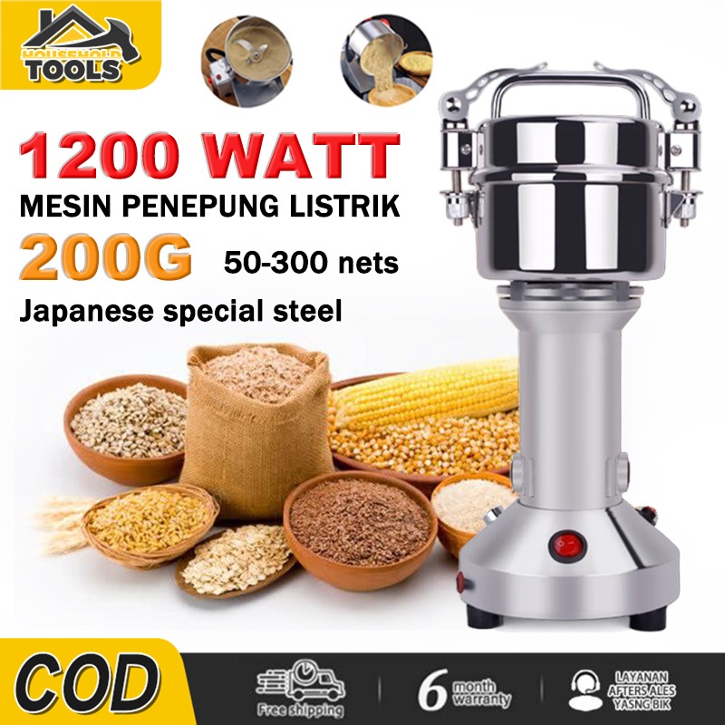 200G Mesin Grinder Bubuk Tepung Bumbu​ Penepung Mesin Giling Listrik​ Mesin Giling Bumbu Rempah Peng