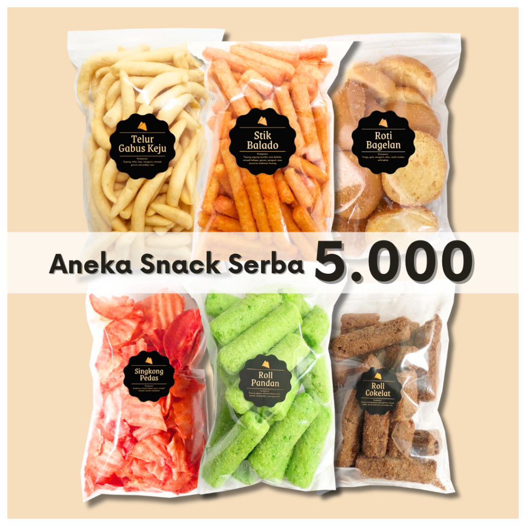 

[TOKOSNACK.99] Aneka Snack Serba 5.000 / Cemilan Camilan Asin Gurih Pedas / Jajanan Grosiran Kiloan