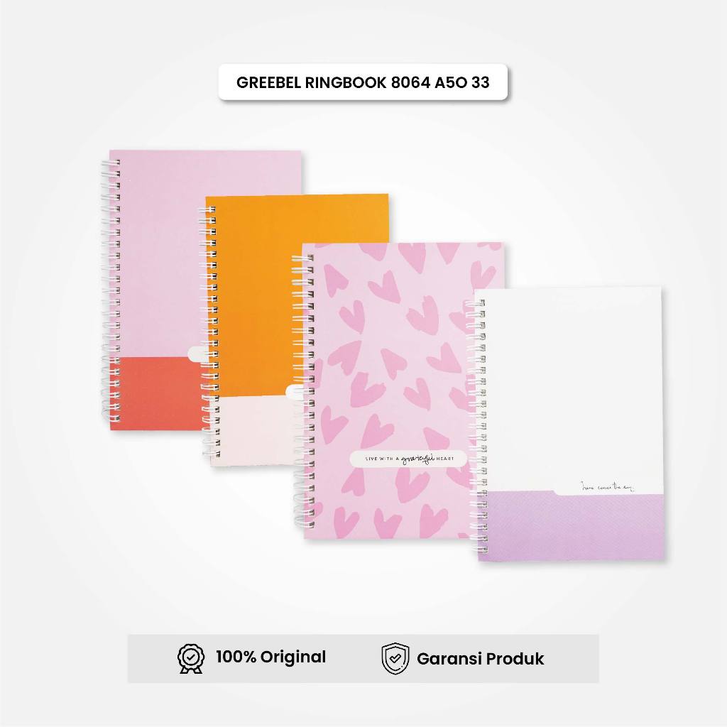

GREEBEL RingBook Buku Diary Aesthetic / RingBook 8064 A50 33 / Buku Note Binder 64 Halaman / Buku Tulis Lucu Pastel / IStationery