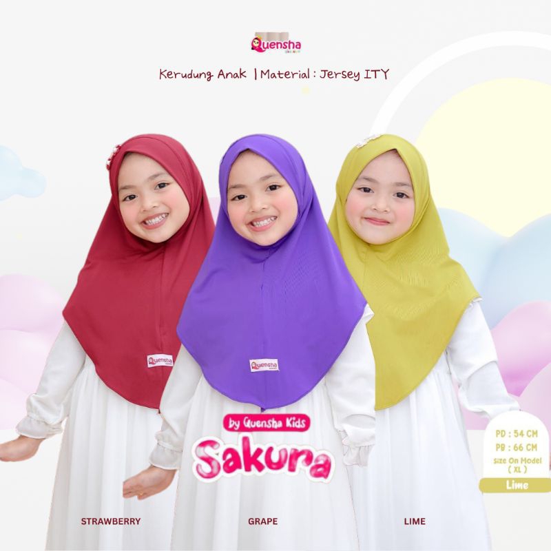 Kerudung anak Jersey ITY softpad Bergo Sakura by Queensha Hijab