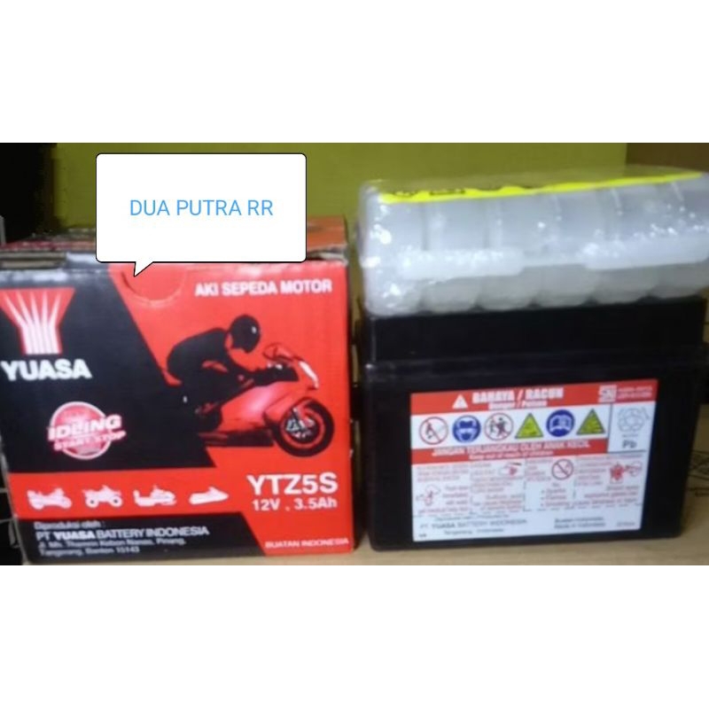 YUASA YTZ5S ASLI ORIGINAL ACCU KERING BEAT SPIN VARIO FU VERZA NEW MEGAPRO AKI MOTOR HONDA  ORIGINAL