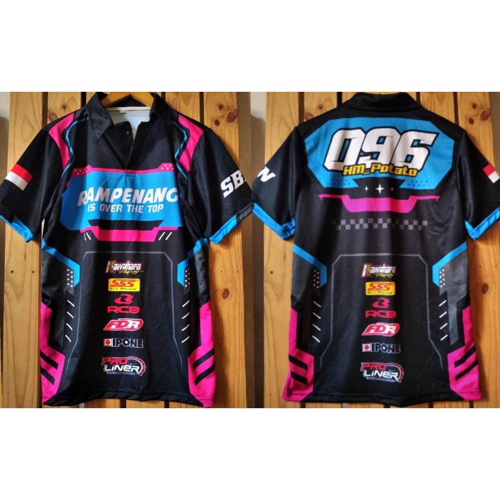 [ COD ] Kaos Baju Printing Custom Nama Nomor Sponsor, Jersey Racing Jersey Balap Road Race Murah Mil
