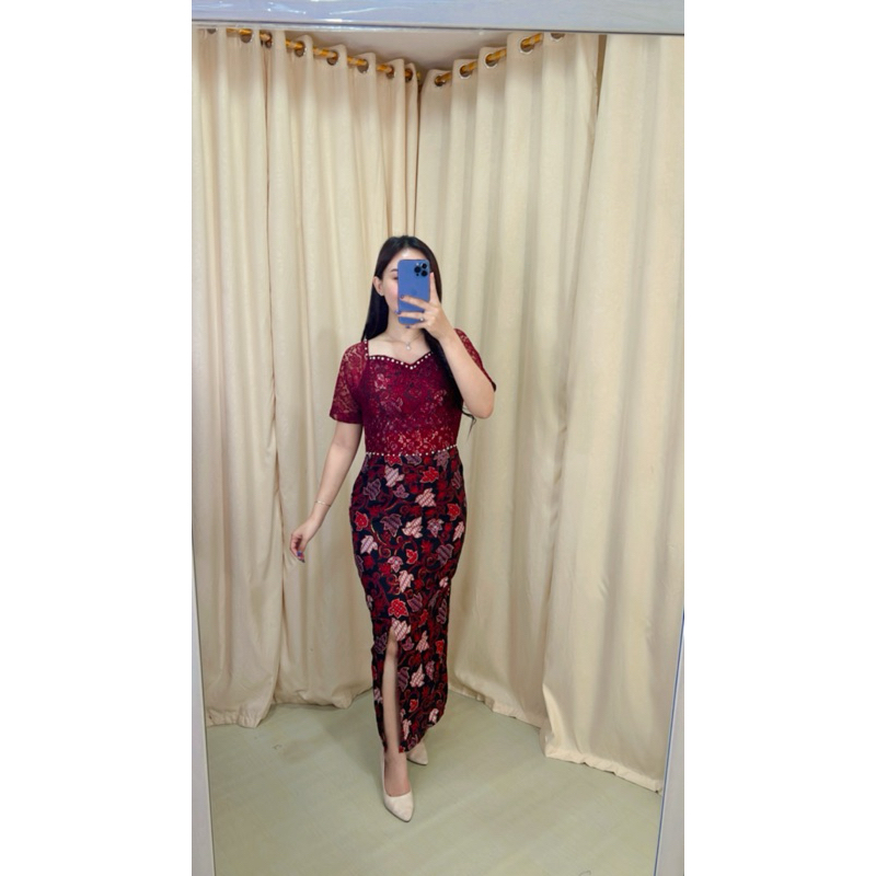 Dress Batik ivana /Dress kebaya wanita /Dress wisuda / Dress natal