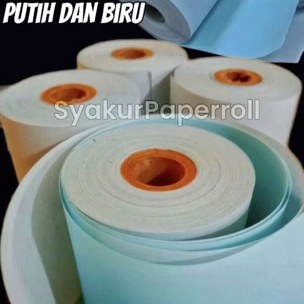 

Kertas struk kasir ncr 2ply putih biru ukuran 75x60mm