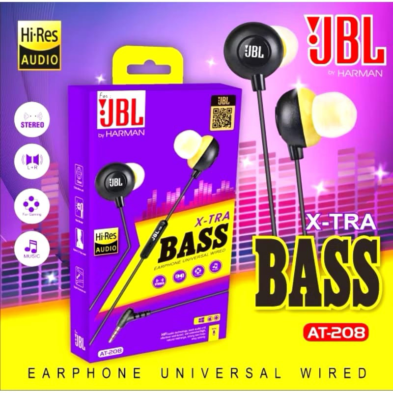 Headset JBL AT - 208 Xtra Bass / Handseat kabel / hansfree / earphone