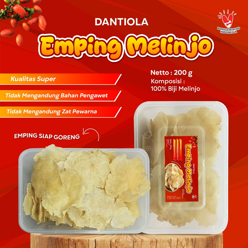 

Dantiola Emping Melinjo Mentah Siap Goreng isi 200 Gram