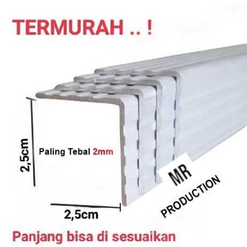 LIST ALUMUNIUM L SILVER 50cm "TEBAL" Alumunium propil flightcase list alumunium siku list siku Alumu