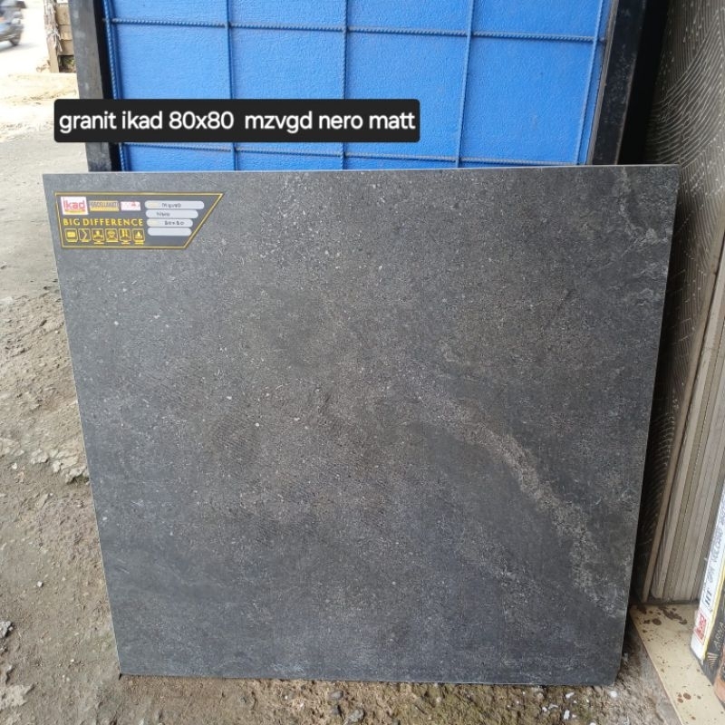 GRANITE 80X80 MZVGD NERO | MATT | IKAD