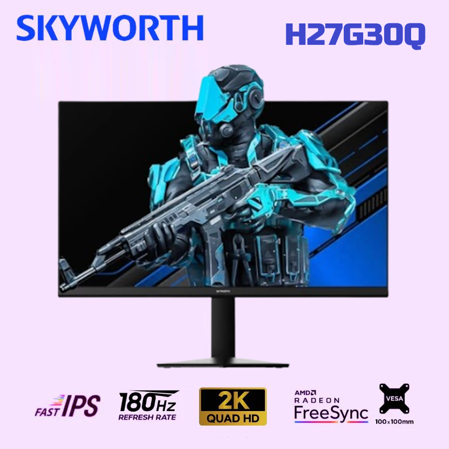Monitor LED Skyworth H27G30Q 27inch Fast IPS 180hz 1ms QHD 1440p 2K HDR10 Freesync DP HDMI VESA Gara