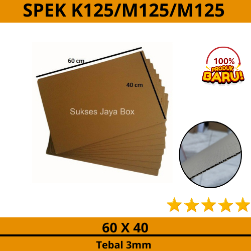 

KARTON KARDUS LEMBARAN 60x40 B FLUTE KMM SINGLEWALL CORRUGATED SHEET POLOS BARU