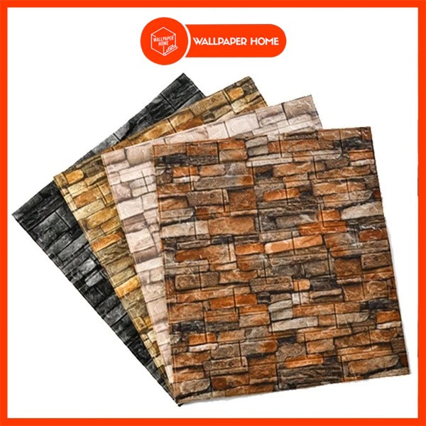 Wallpaper Dinding 3D Foam Pola Bata Merah 70x70cm(Tebal 4.5mm) High Quality / Wallpaper Dinding 3D b