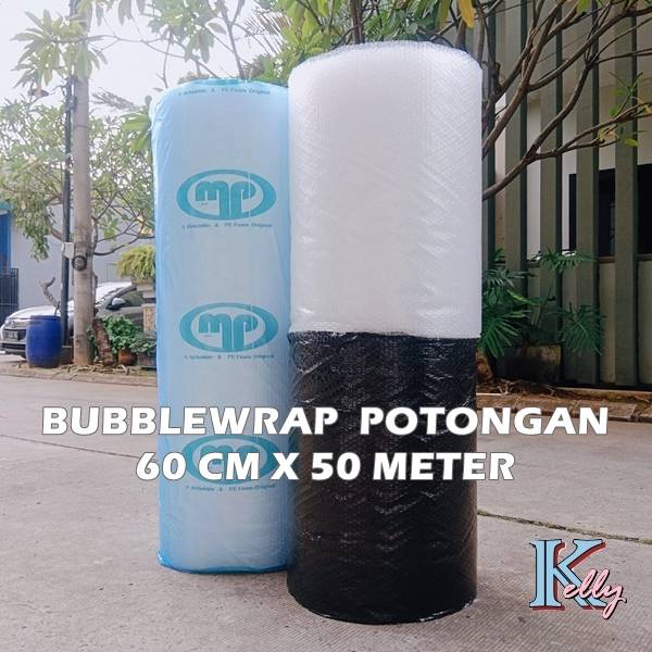 

[W25] Bubblewrap Potongan 60 cm x 50 meter Bubble wrap 60x50 Babel Muliapack Upack 1/2 separo hitam