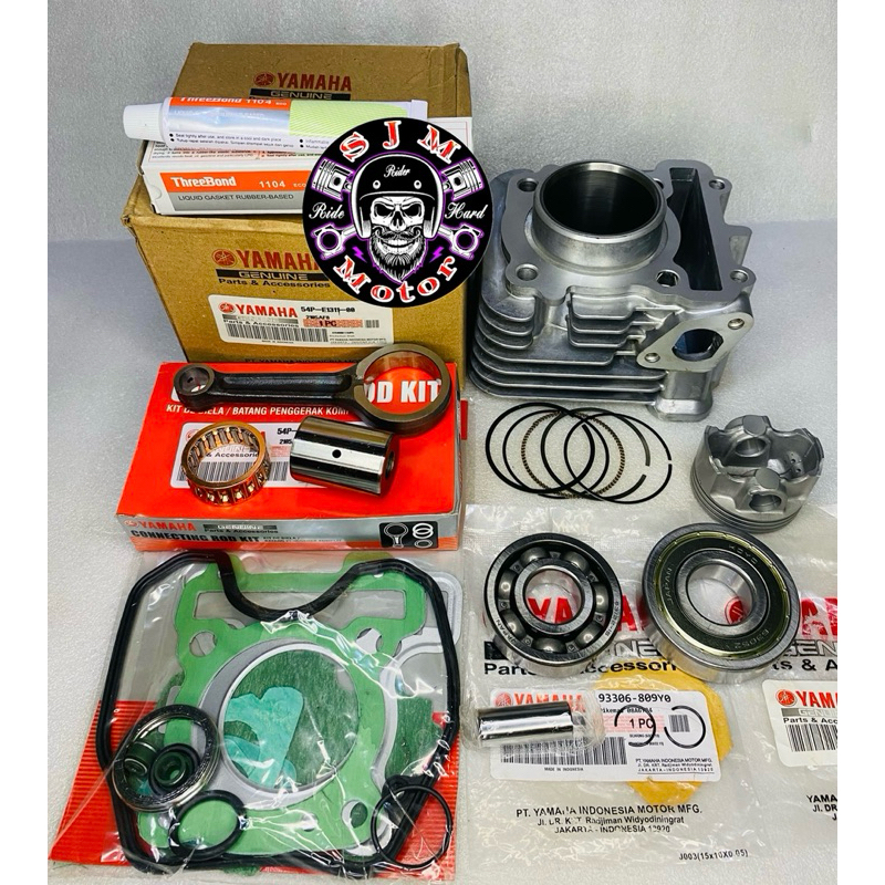 BLOK SEHER KOMPLIT PLUS STANG SEHER PLUS BEARING 6305-63/22 PLUS LEM THREEBOND YAMAHA MIO J MIO GT F