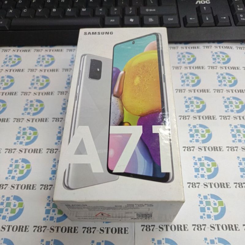 DUS BOX HANDPHONE SAMSUNG A71 A715F/DS SILVER ORIGINAL COPOTAN