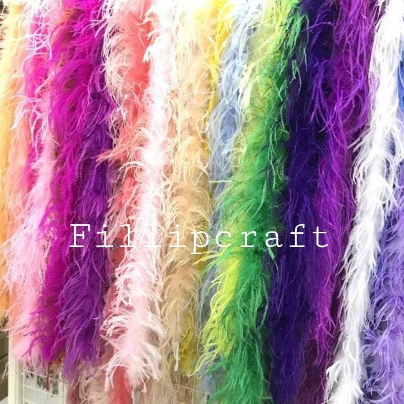 1LONJOR - BULU OSTRICH LONJORAN/SELENDANG HIAS/RUMBAI/HIASAN BAJU