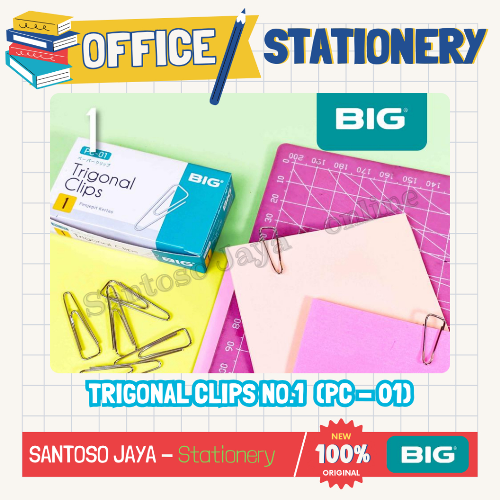 

Klip Kertas BIG Segitiga No.1 No.3 Penjepit Kertas - Trigonal Paper Clips BIG