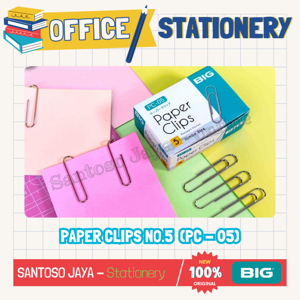 

Klip Kertas BIG No.5 Penjepit Kertas - Jumbo Size Paper Clips BIG