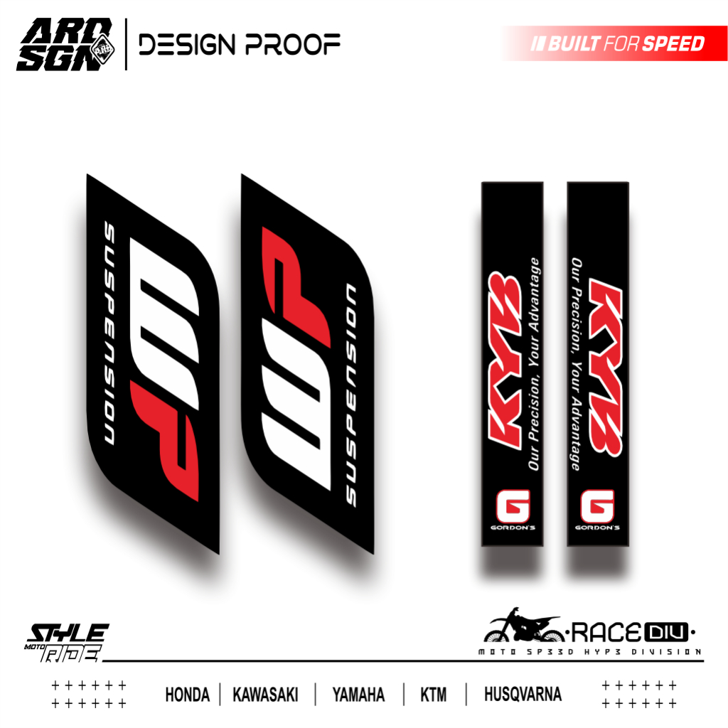 STIKER SHOCK DEPAN WP/KYB