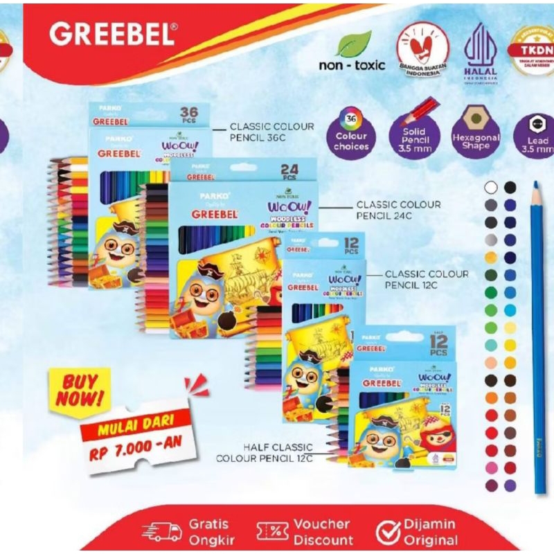 

Persil Warna Parko 12 24 36Warna | Pensil Warna Greebel | Grebel
