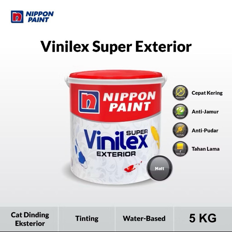 CAT TEMBOK VINILEX SUPER EXTERIOR 5 KG NIPPON PAINT / Cat Dinding Luar / Matt Finish