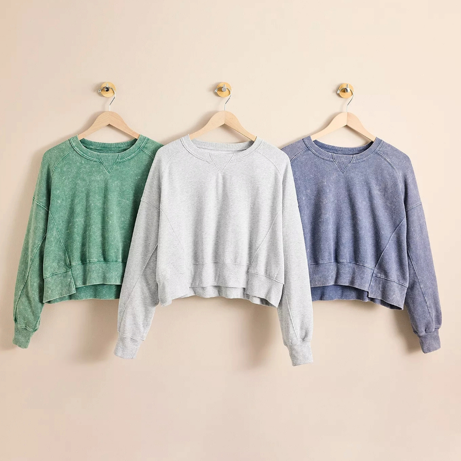 CREWNECK CROP OVERSIZE WANITA 5 WARNA
