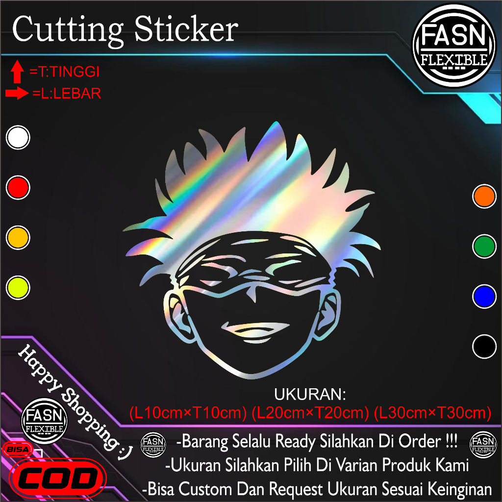Sticker "HEAD GOJO" Cutting Sticker Body Motor / Mobil Dan Lain Lain