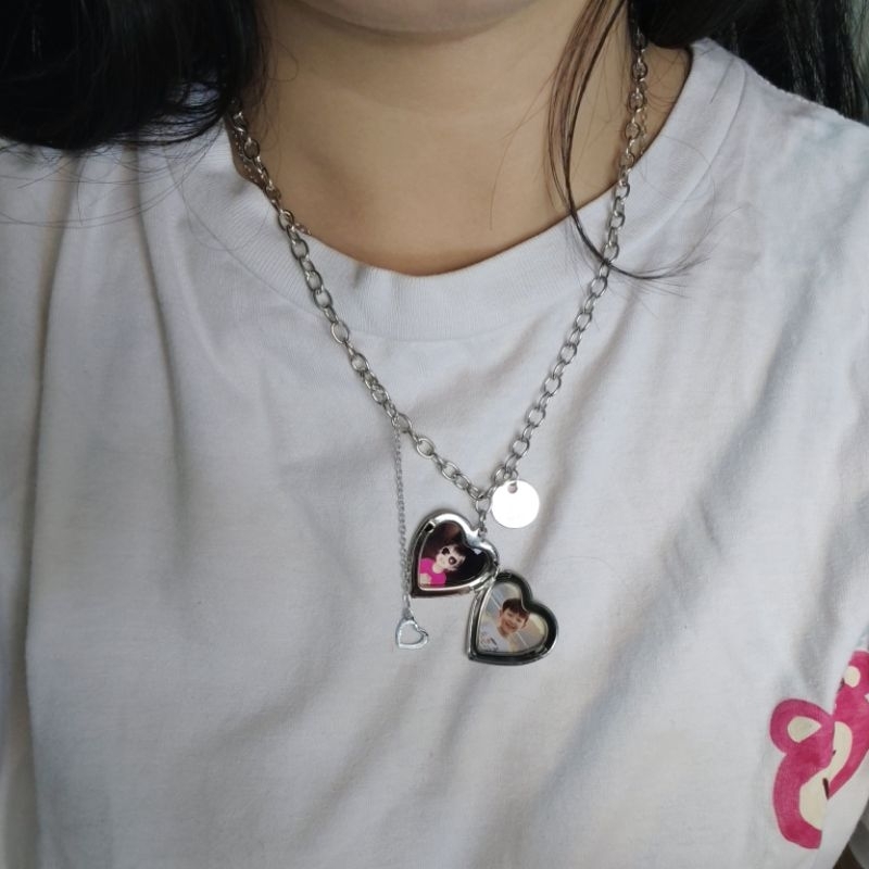 Kalung locket heart/ kalung isi hati (custom foto)