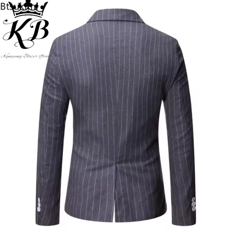 BIG PROMO JAS BLAZER PRIA GARIS GARIS SLIMFIT KANCING 6 TERBARU-JAS BLAZER PRIA MOTIF STRIP DOUBLE