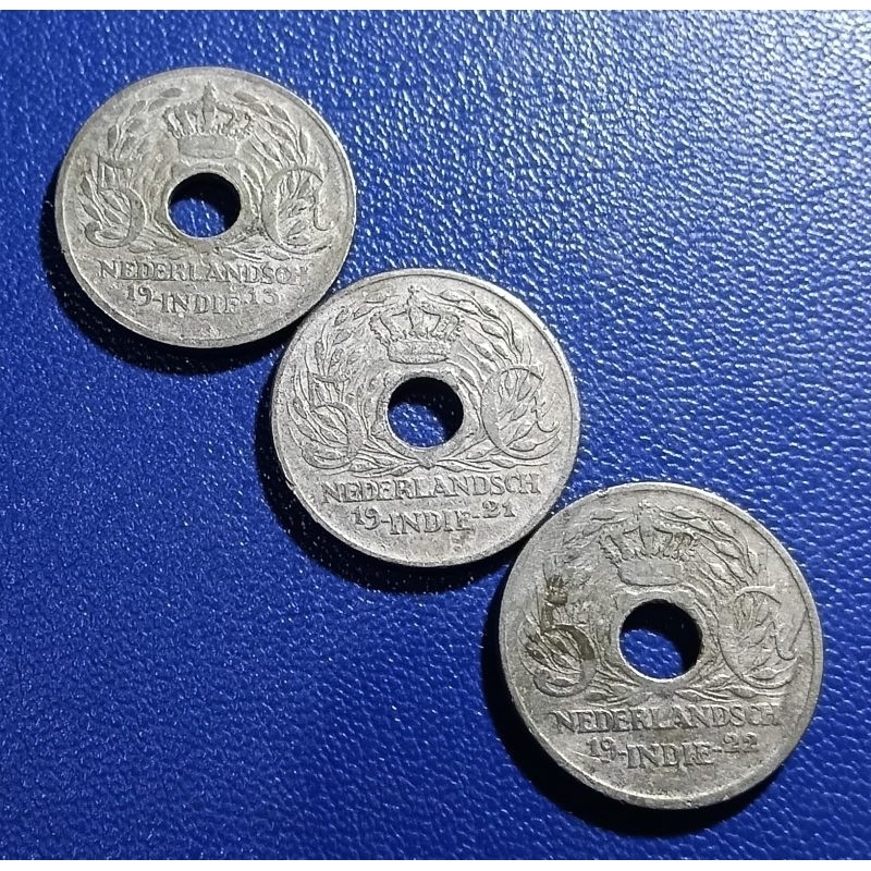 Koin Lawas Indonesia Set Tahun Lengkap Jaman Penjajahan Hindia Belanda 5 Cent Wilhelmina 1913-1921-1