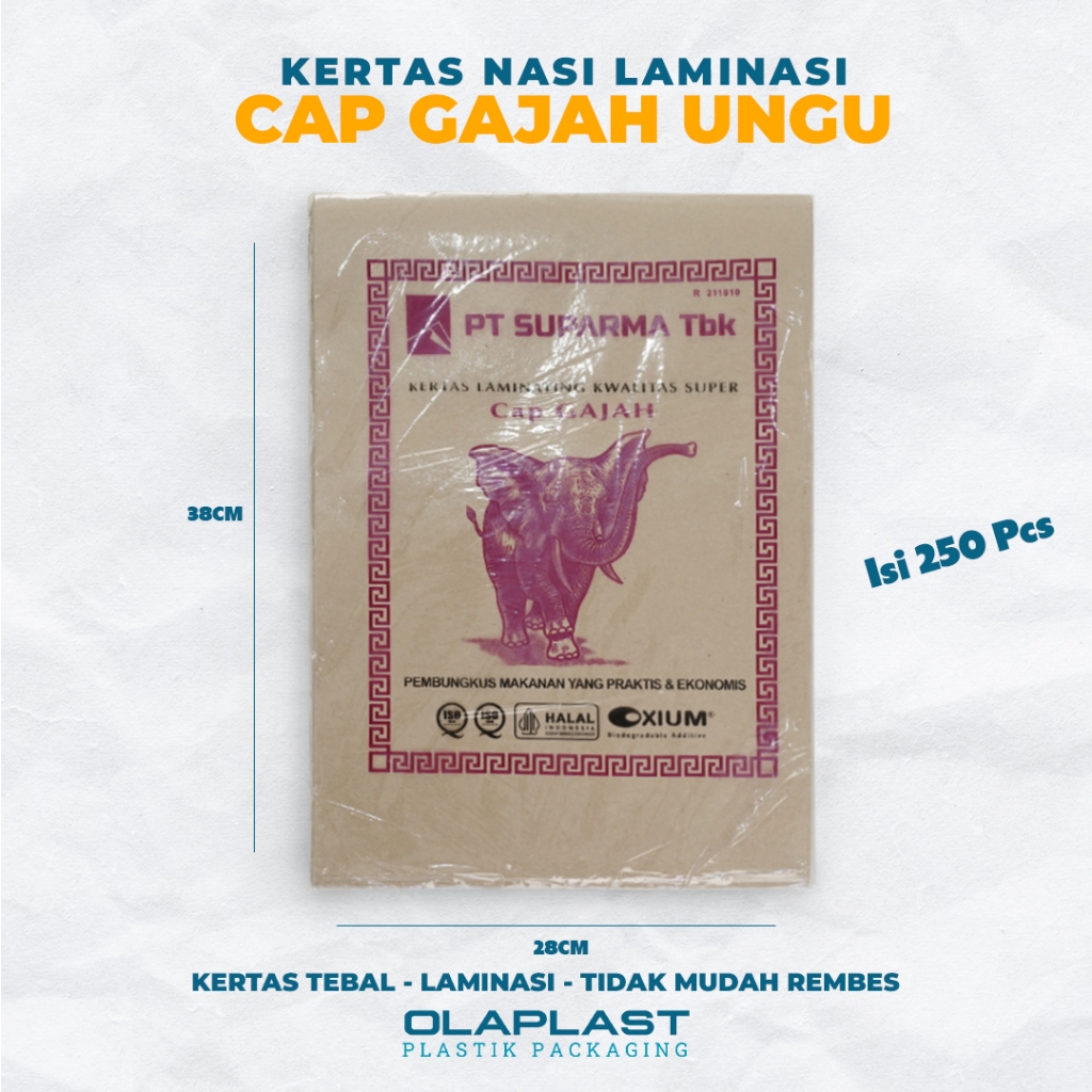 GAJAH Ungu - Kertas Nasi Laminating 30 X 40 / Kertas Nasi Ukuran 30x40
