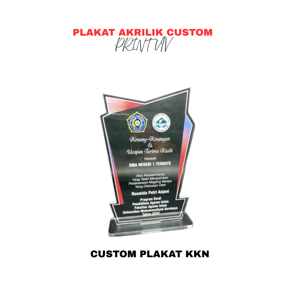 Plakat Akrilik Custom | Print UV | Plakat Kampus & Sekolah | Cinderamata Wisuda