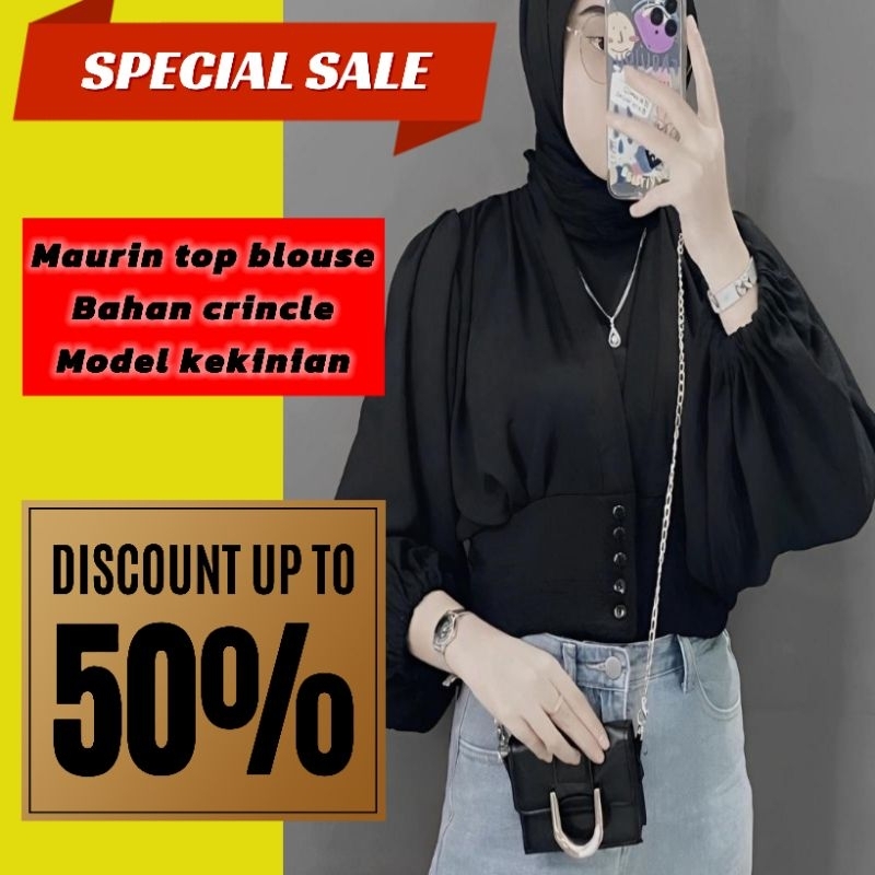 Atasan wanita Bianca semi outer Maurin top blouse terbaru