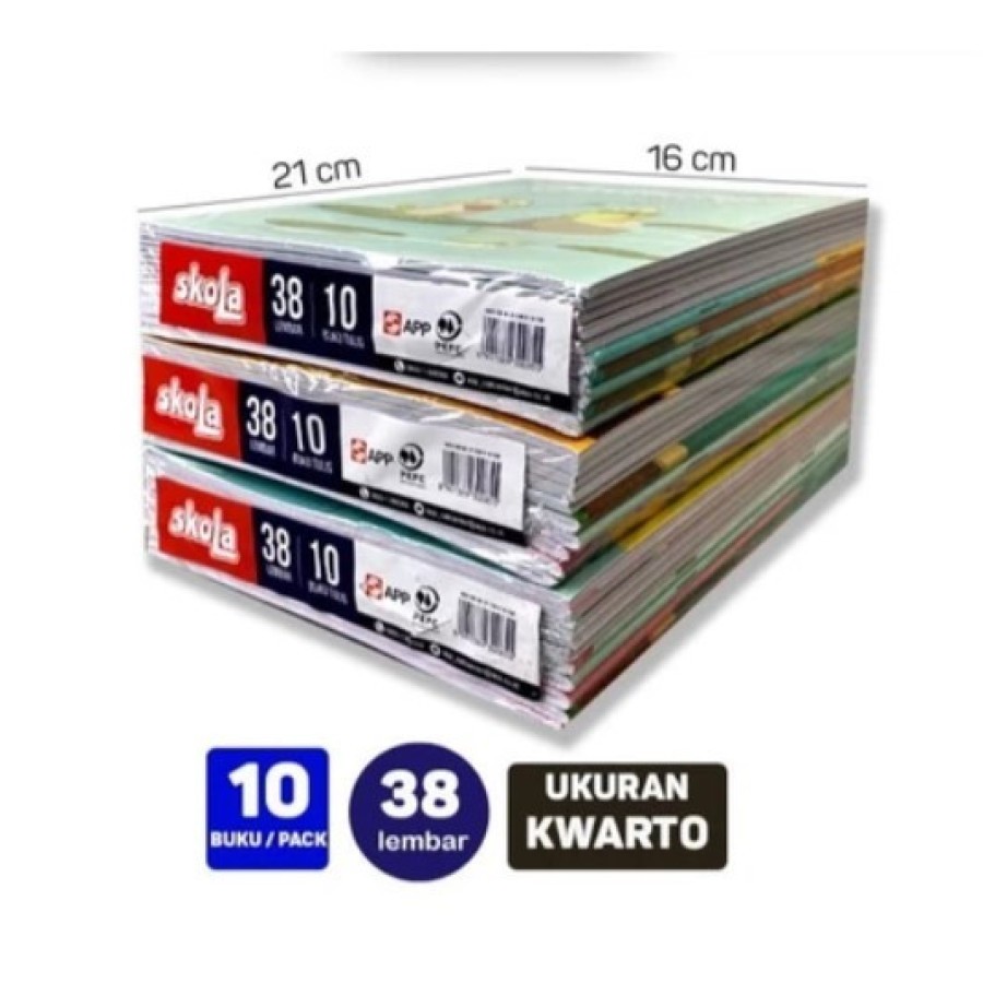 

(1 Pack) Buku Tulis SKOLA 38 Sinar Dunia / SKOLA 38 Lembar / buku stationary