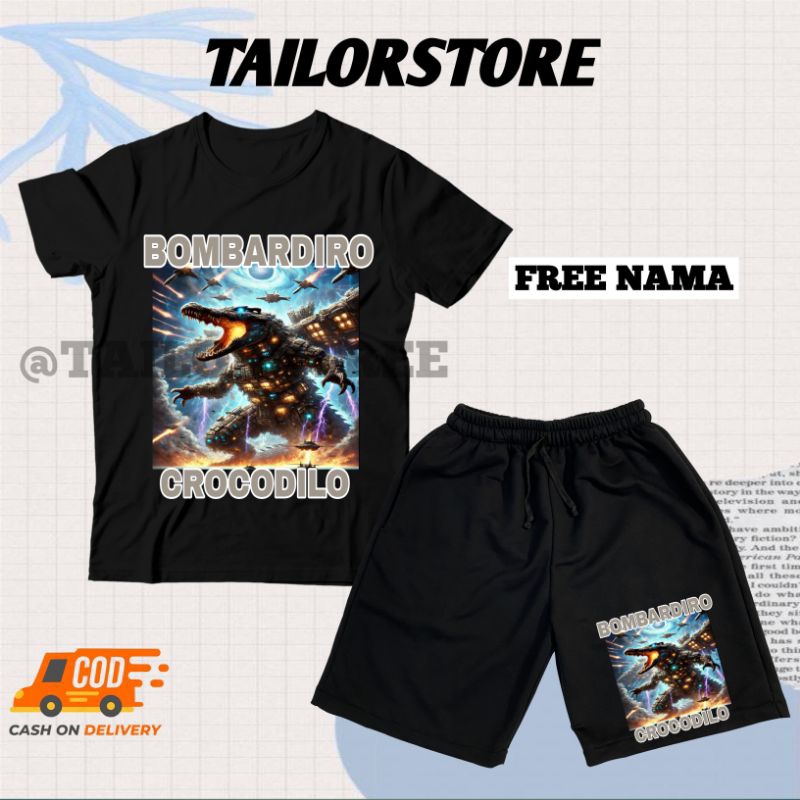 (BISA COD) Setelan Fashion Kaos Anak Laki-Laki/ Perempuan Baju Anak Celana Pendek Anak  Distro Brain