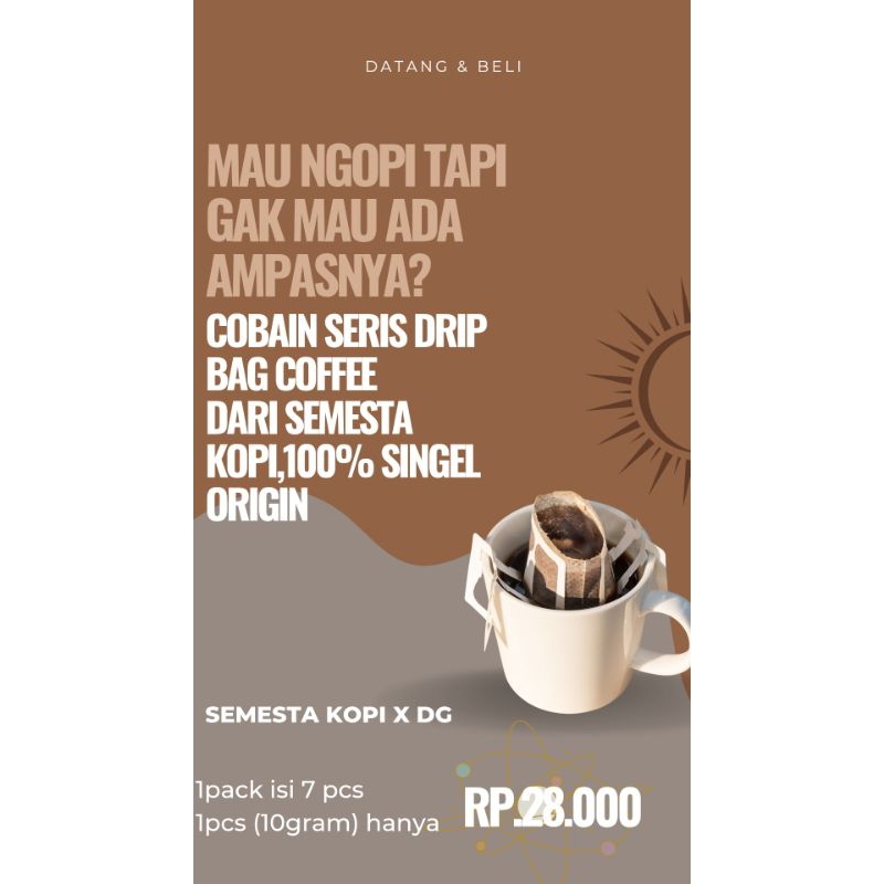

drib bag coffe dari semesta kopi X dewang coffee