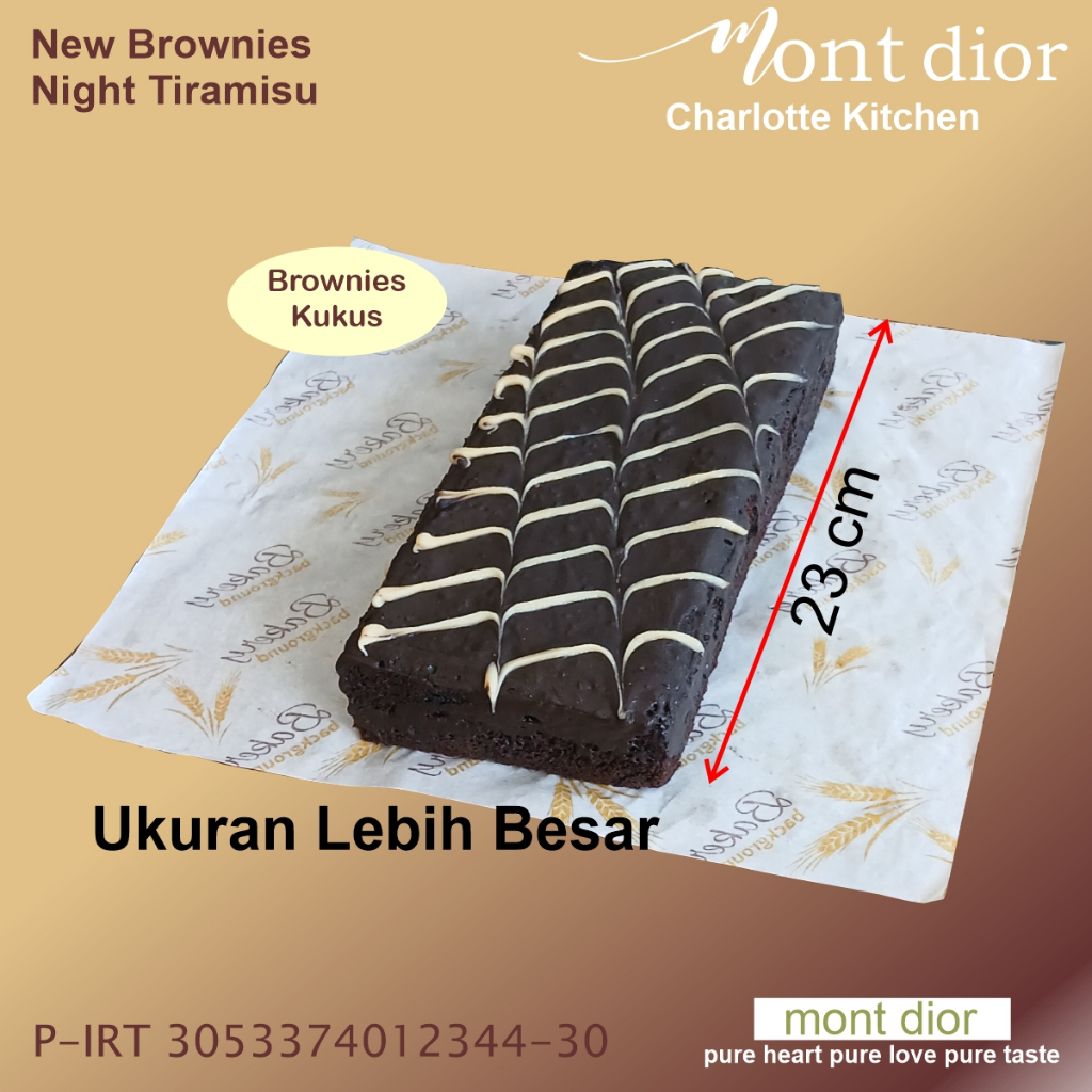 

Mont Dior Brownies Kukus Night Tiramisu 23x10cm 1 box Premium