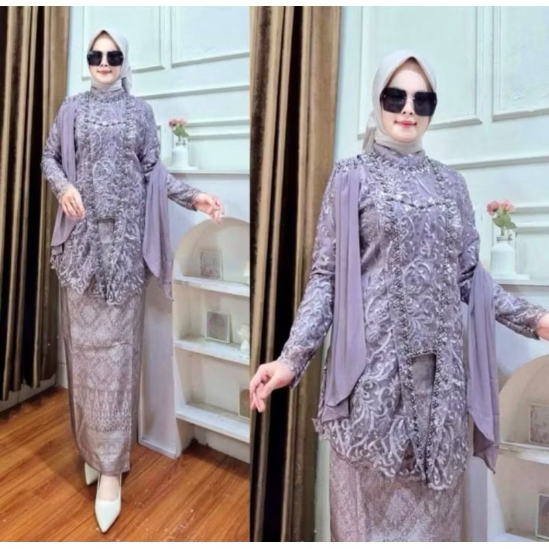 VIRAL & MEWAH  Kebaya Kutu Baru Hijab Selendang | Kebaya Wisuda | Kebaya Pesta | Kebaya Modern | Keb