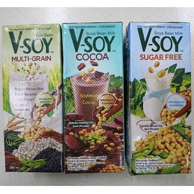 

V-SOY Soya bean milk Multy Grain / Cocoa / Sugar free 200ml