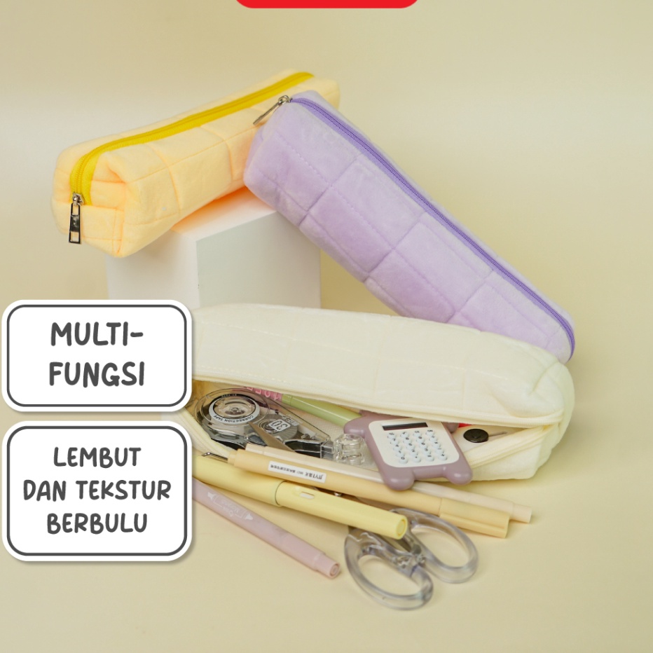 

Flashee T Pensil Bulu Lucu Aesthetic Korea Cloudy Pencil Bag Small Kotak Pensil Lucu Muji Style Warna Pastel COD Kantong Pensil Organizer