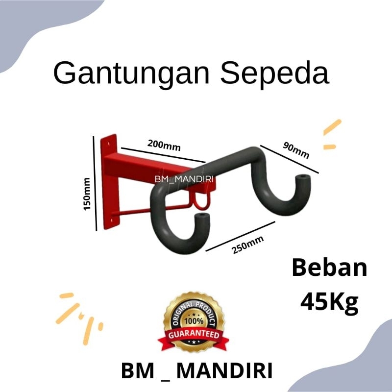 Tempat penyimpanan sepeda di dinding tembok