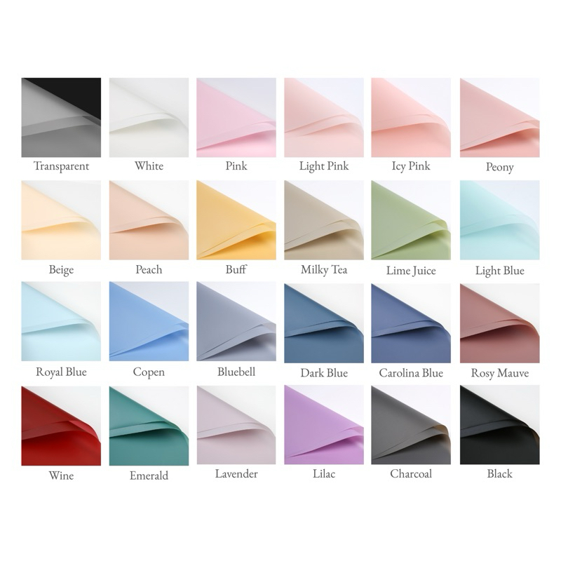 

(20 LEMBAR) Monocolor Flower Wrapping Paper Kertas Pembungkus Bunga Buket Cellophane Pack Termurah Single Color