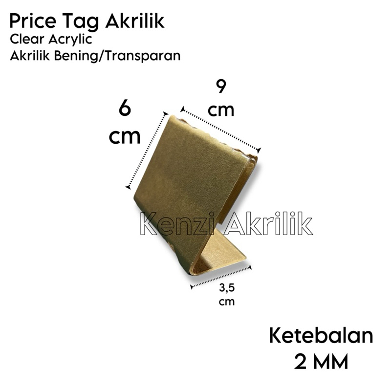 

Akrilik Label Nama Label Harga ukuran 6 x 9 cm Tebal 2mm Landscape L Price Tag