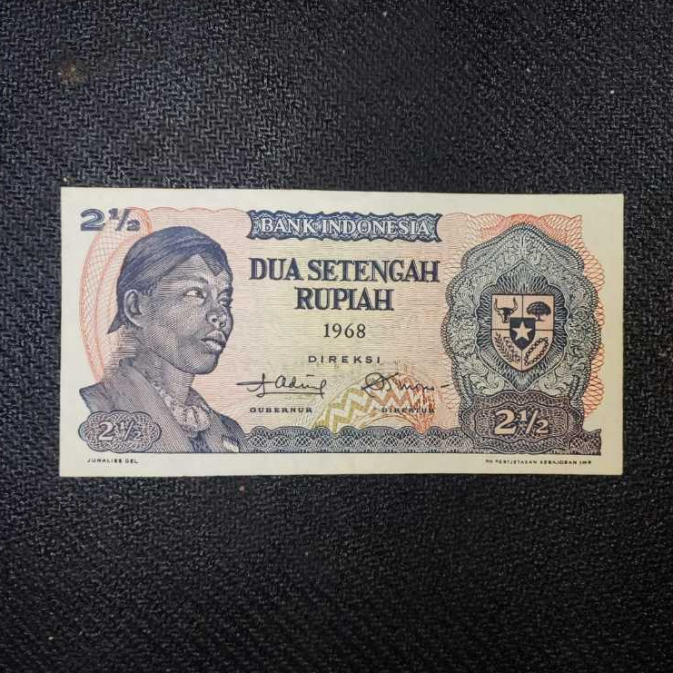Uang Kuno Indonesia 2 ½ Rupiah Soedirman Tahun 1968 | UNC | Gress