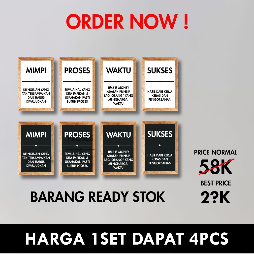 Hiasan Dinding Kata Kata Motivasi Satu Set Dekorasi Kamar Cowok - Moodvect
