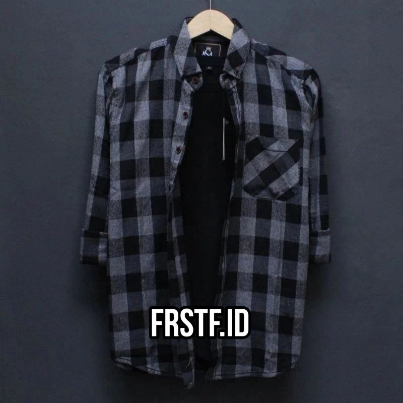 kemeja flanel wanita lengan panjang kotak kotak outfit best seller pria