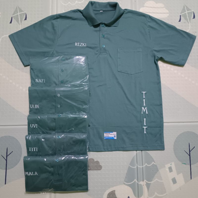 Kaos Polos Berkerah | Seragam Kerja / Sekolah / Tim / Event | Bisa Custom Bordir & Sablon DTF | Polo