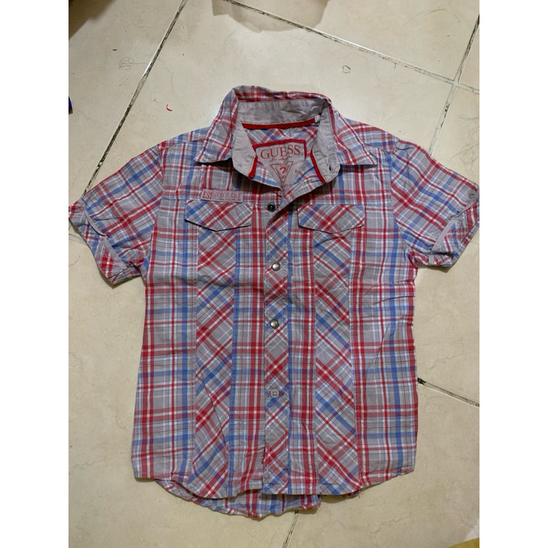 baju cowok kemeja guess treehous nautica brandedd ori anak anak usia 6-9th