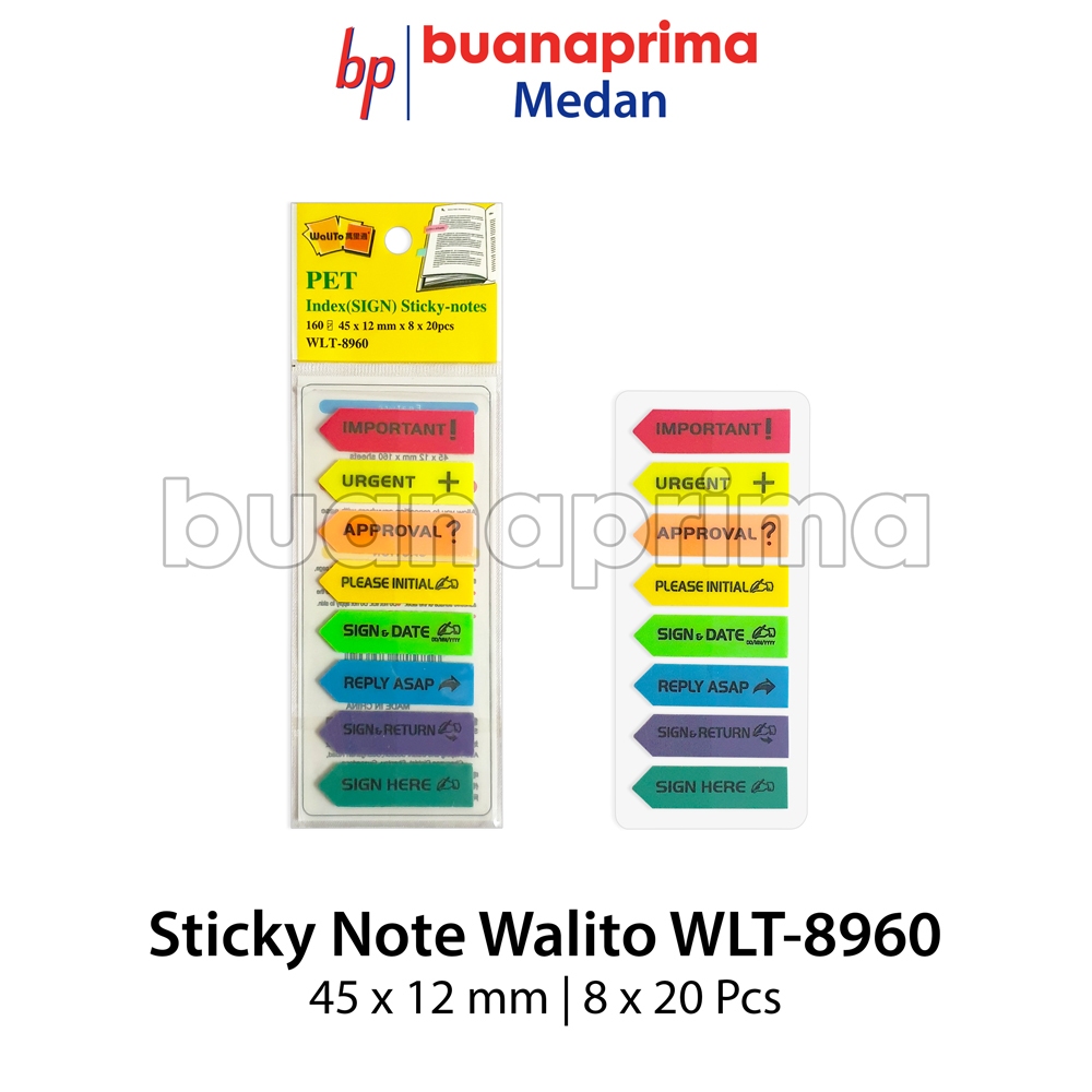 

STICKY NOTES WALITO 8960 Plastik Index Sign Post Stick Note It Here Tempelan Stiker Plastic