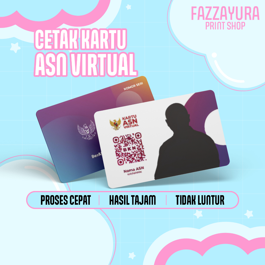 

Cetak Kartu ASN Virtual Bisa Satuan Anti Luntur Bahan PVC Tebal 2 SISI
