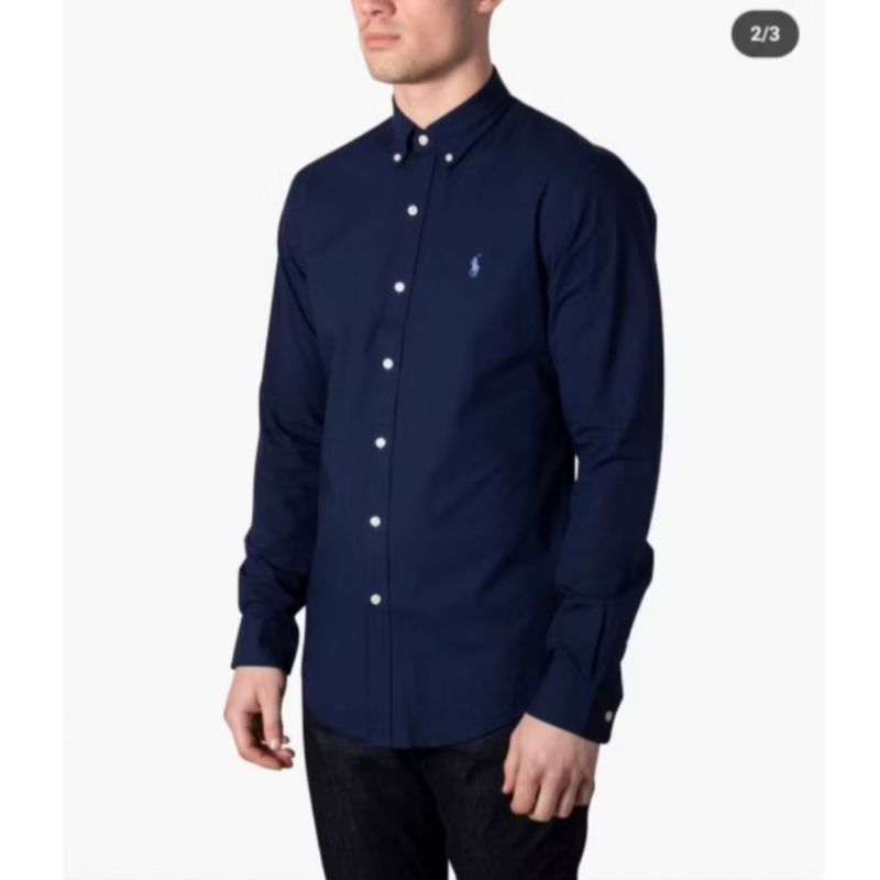 Kemeja Lengan Panjang Slim Fit - Polo Ralph Lauren (Navy)